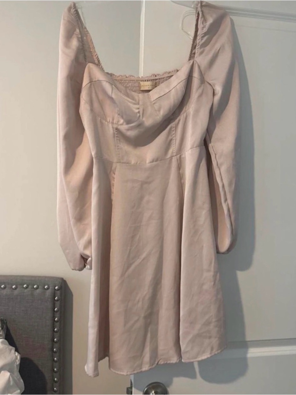 Altar'd State Blush Pink Long-Sleeve Mini Dress